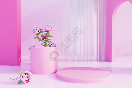 母亲节花朵展台背景图片