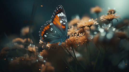 野外的花蝴蝶背景图片