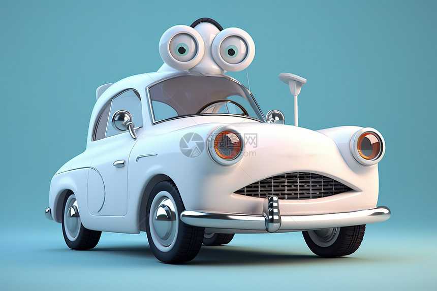 3D可爱的汽车模型图片