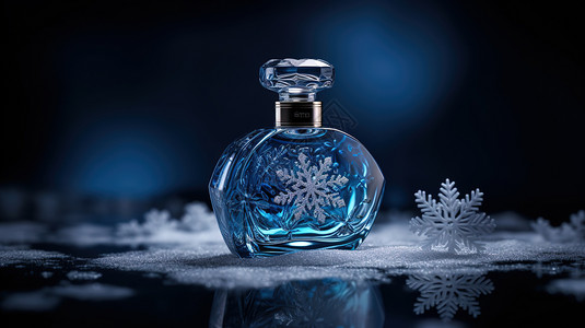 高贵雪花蓝色香水背景图片