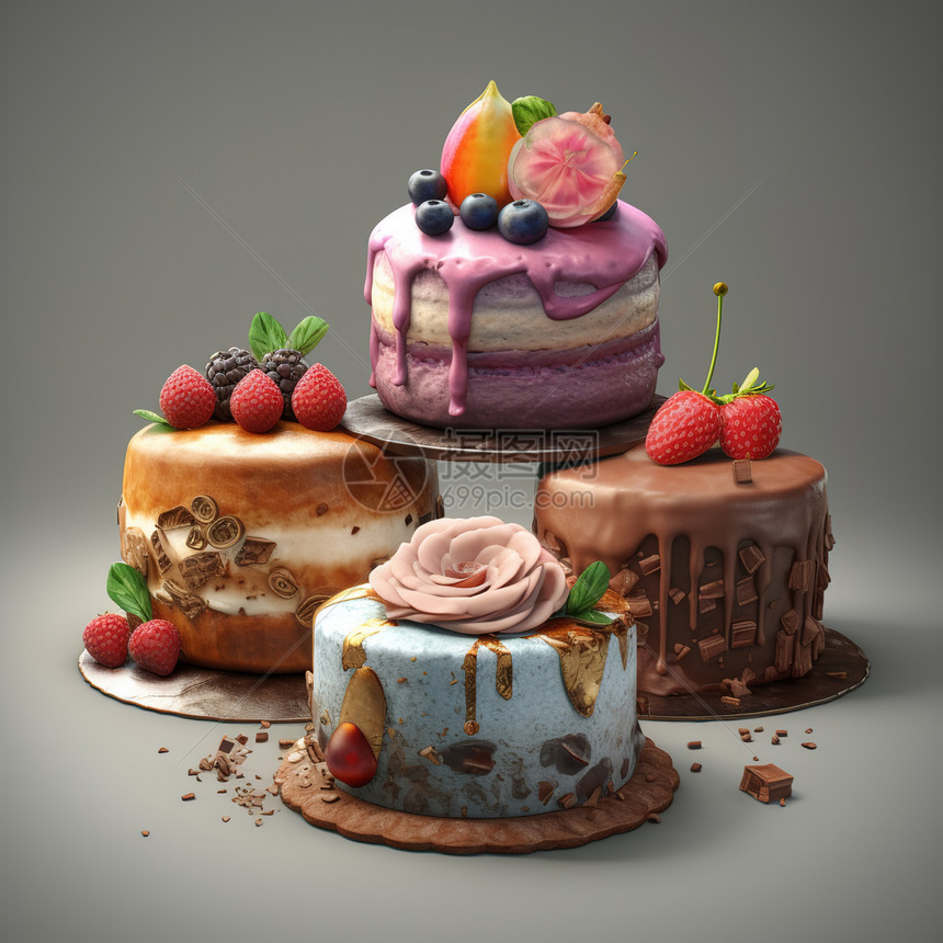 3D迷你蛋糕图片