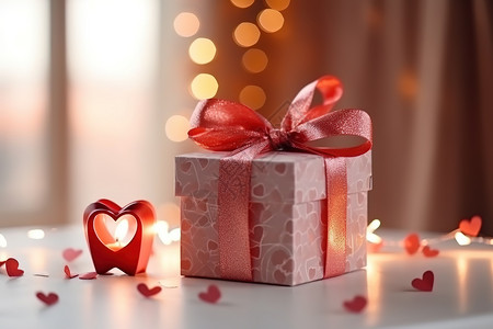 粉色礼物盒边框情人节粉色浪漫礼物盒插画