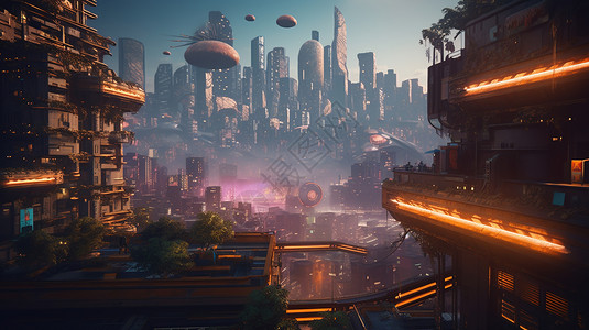超现实科幻未来城市建筑图片