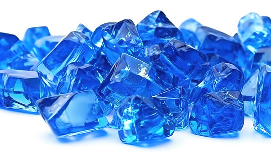 一堆通透的水晶蓝宝石首饰高清图片素材