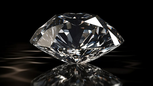 钻石光经典切割和反射光的豪华和珍贵的钻石概念插画