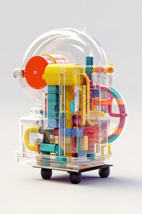 塑料玩具彩色透明模型插画