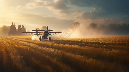 飞机机械化喷洒农药图片