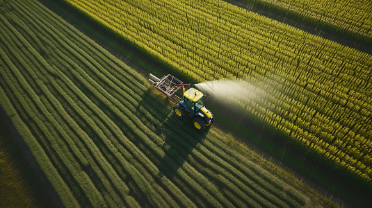 机器灌溉农田高清图片
