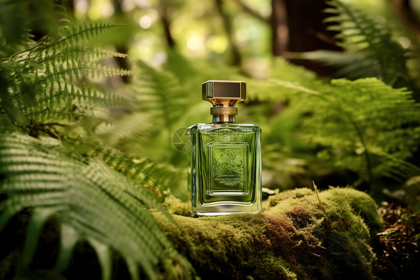 热带森林植被香水瓶玻璃瓶图片