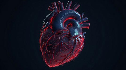心脏人体器官概念立体模型图片