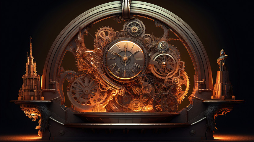 复古的金属时钟图片