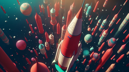 火箭发射升空概念图图片