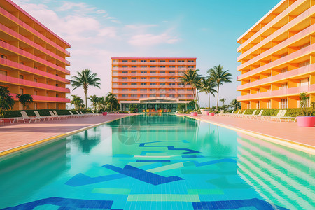 酒店大型游泳池高清图片