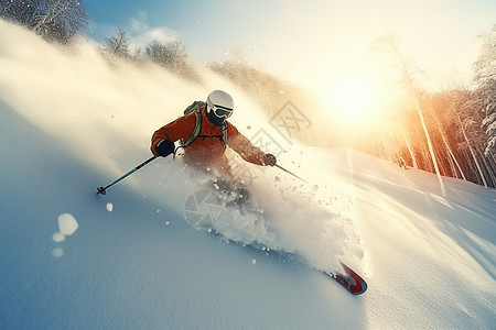 冬季极限运动雪山滑雪图片