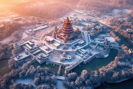 东北小黄米中国东北雪域的迷人美景冬天雪山插画