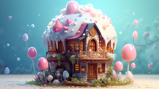 可爱的冰淇淋房子图片