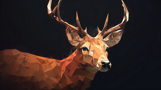 折纸鹿动物艺术背景图片