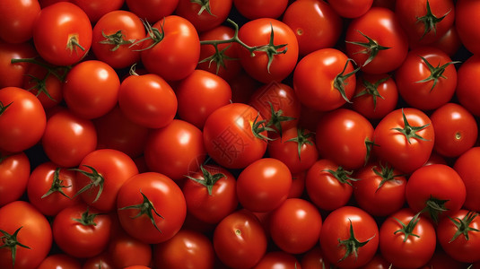 新鲜西红柿平铺实拍背景图片