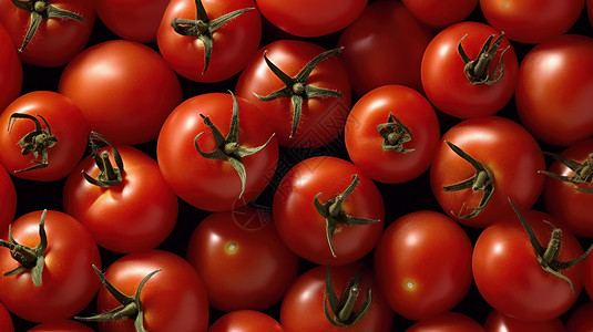 美味的新鲜西红柿平铺背景图片