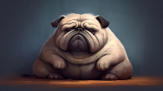 肥胖可爱的卡通宠物狗图片