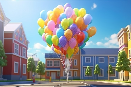 节日布置六一儿童节学校布置的气球插画