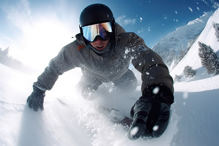 冬季极限滑雪运动滑雪运动员图片