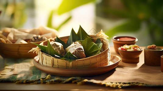 传统节日端午节粽子背景图片