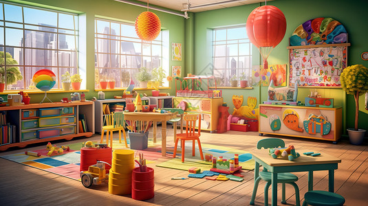 幼儿园玩具室游戏室背景图片
