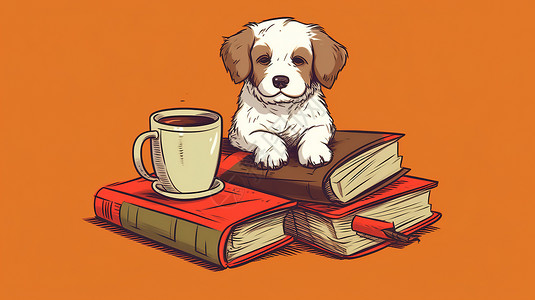 可爱的小狗卡通插图图片