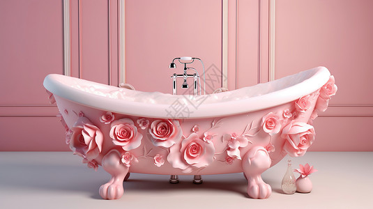 3D唯美雕花浴缸图片