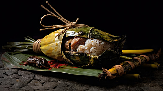 传统食物端午节粽子实拍图片