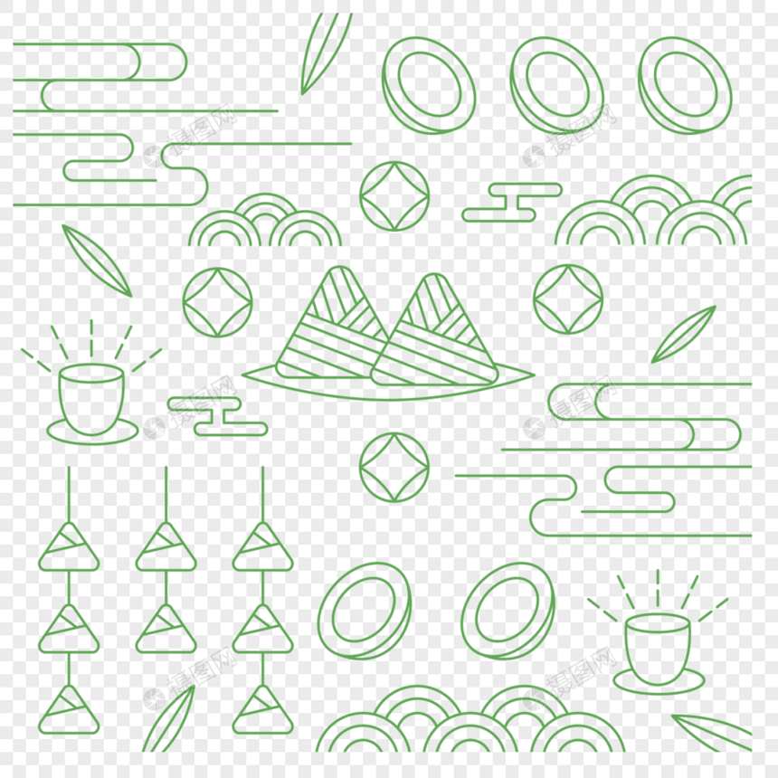 端午节粽子云纹底纹素材图片