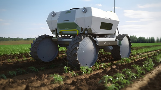技术操作AI蔬菜种植拖拉机插画