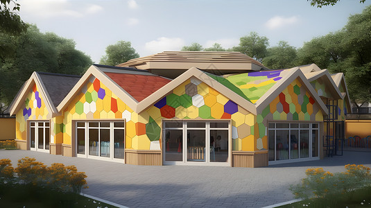 彩色格子幼儿园背景图片
