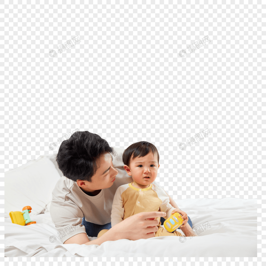 年轻奶爸哄孩子睡觉图片