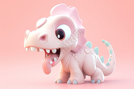 可爱的儿童吐舌头玩具小恐龙图片