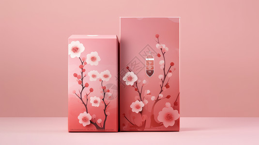 可爱的粉色立体包装盒图片