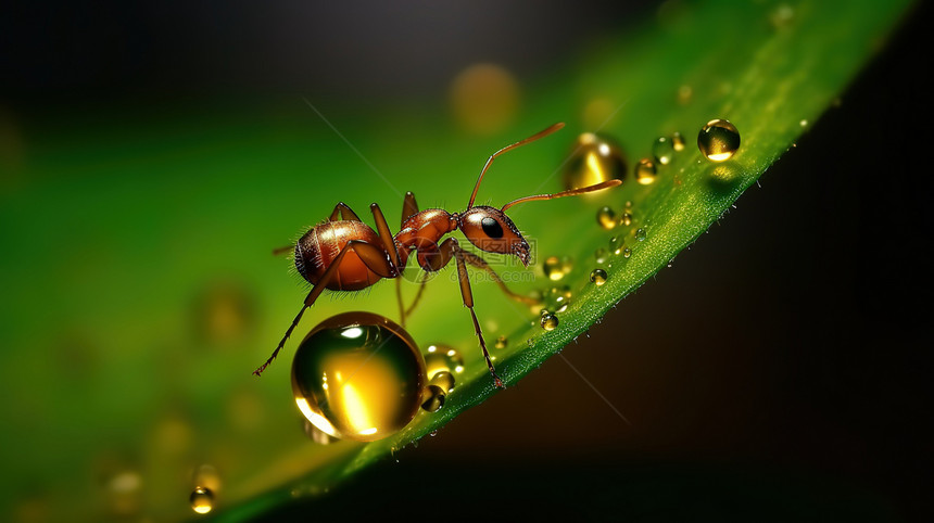 微距蚂蚁生物特写图片