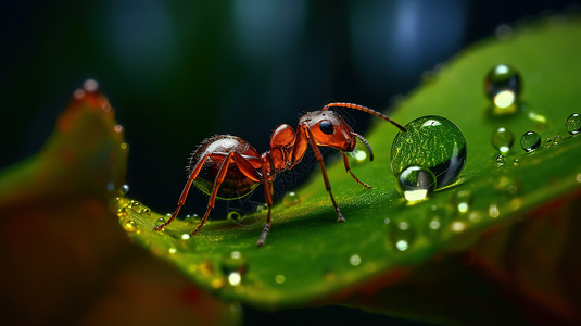 微距蚂蚁生物特写图片