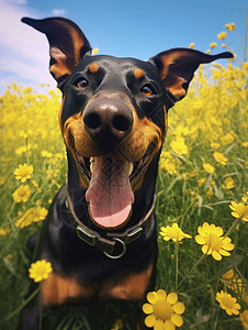 宠物狗杜宾犬背景图片