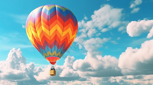 空中飞行的热气球图片