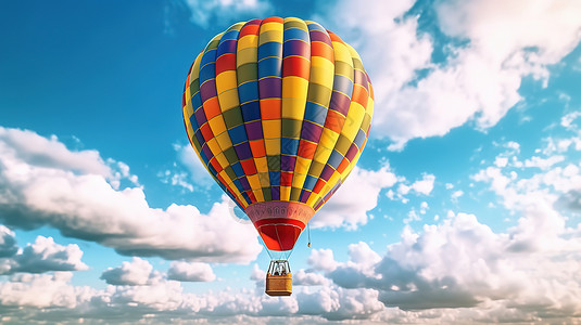漂浮在空中的热气球图片