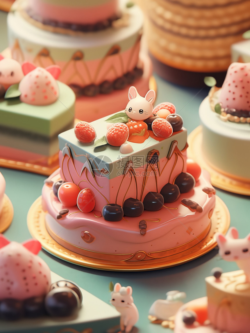 3D水果蛋糕图片