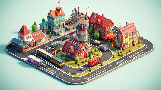 微型街道建筑模型图片