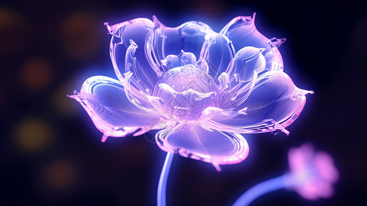 发光科幻的花朵图片