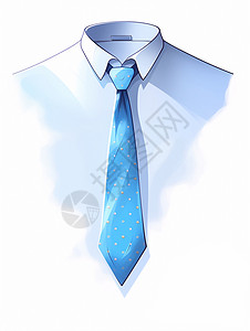 蓝色领带与衬衫父亲节创意插图插画