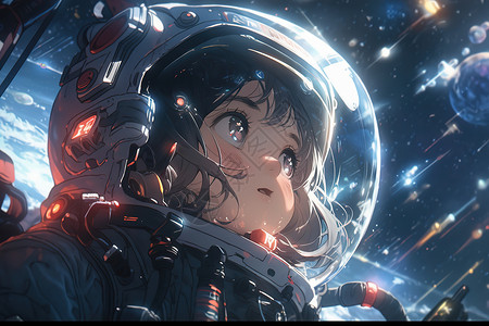 小女孩宇航员的梦想背景图片