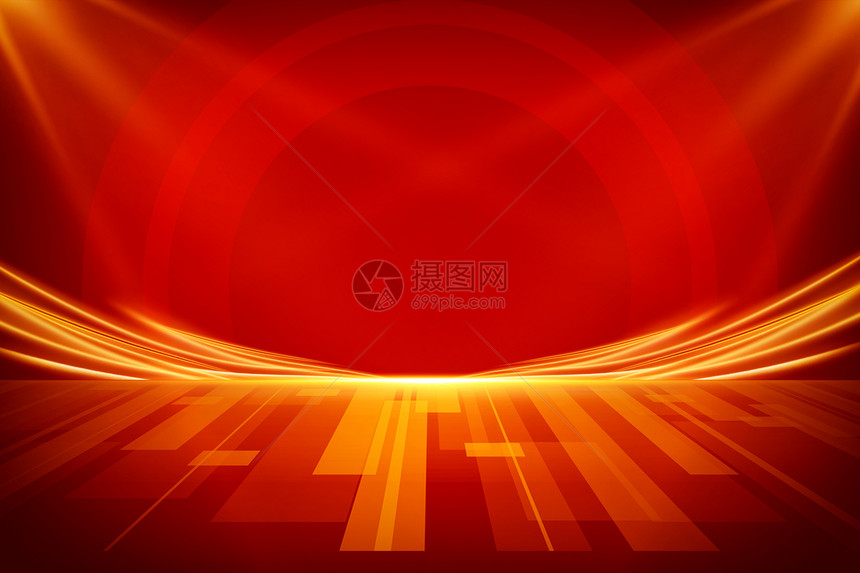 大气红色红金光效背景图片