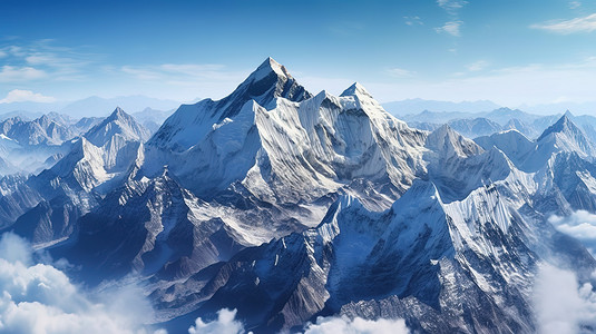 山峰晴朗白雪皑皑背景图片