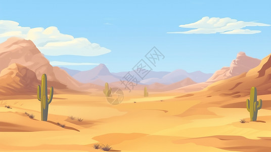 大漠海报大漠黄沙风景插画